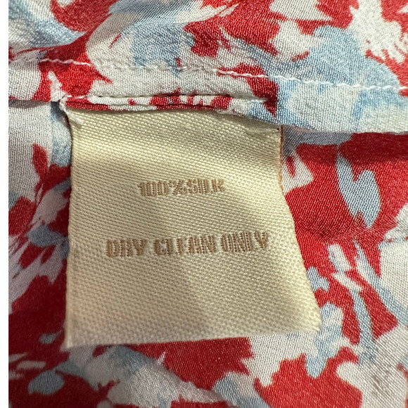 Paloma Blue Alexa Mini Skirt Women's Small Red Blue Silk Ruffle Tiered RTR - Picture 6 of 9